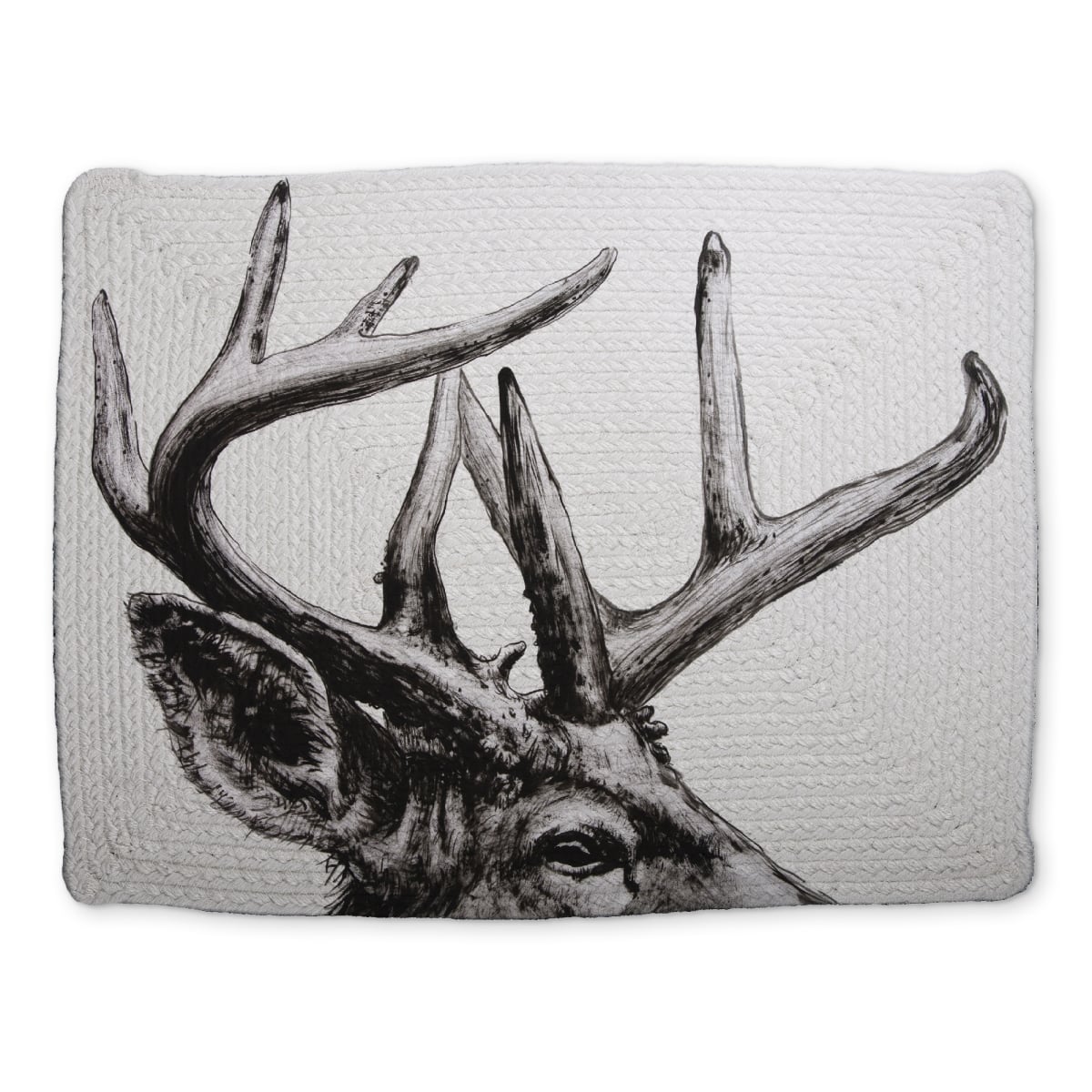 Picture of Begin Home Decor CBPM14181DU59E 14 x 18 in. Rustic Deer Placemat - Roe Deer Plume - Braided Polyester Decor