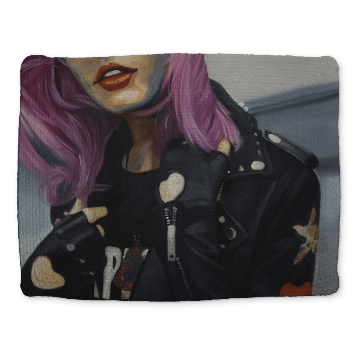 Picture of Begin Home Decor CBPM1418OXWBW1 14 x 18 in. Retro Beauty Punk Woman Braided Polyester Placemat - Decor