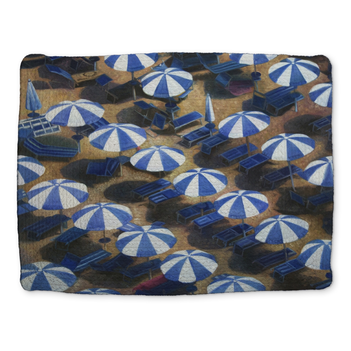 Picture of Begin Home Decor CBPM1418FDQVQT 14 x 18 in. Beach Umbrellas Blue Bathroom Braided Polyester Placemat