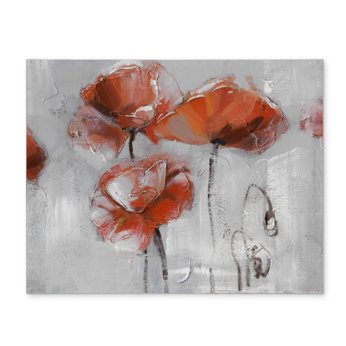 Picture of Begin Home Decor CPPM14180P9YGL 14 x 18 in. Contemporary Floral Gray Placemat - Red Flowers Home Decor