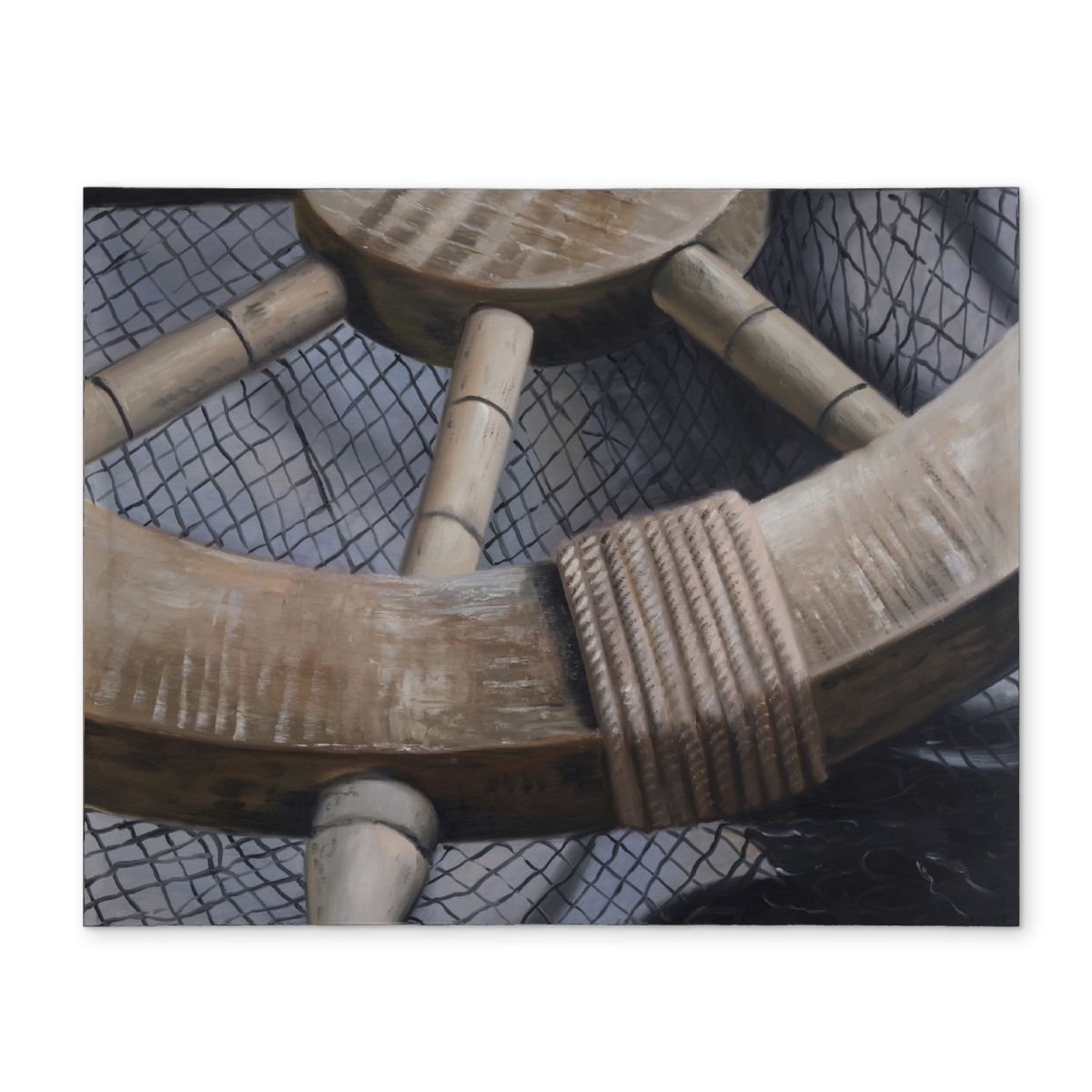 Picture of Begin Home Decor CPPM1418TTI3DY 14 x 18 in. Helm on Fishing Net Placemat - Coastal Decor - Polyester