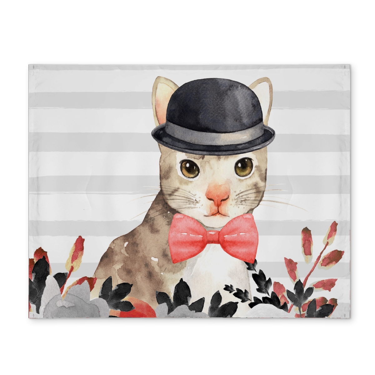 Picture of Begin Home Decor CPPM1418LFH4LW 14 x 18 in. Cat Detective Gray Bedroom Placemat - Polyester Home Decor