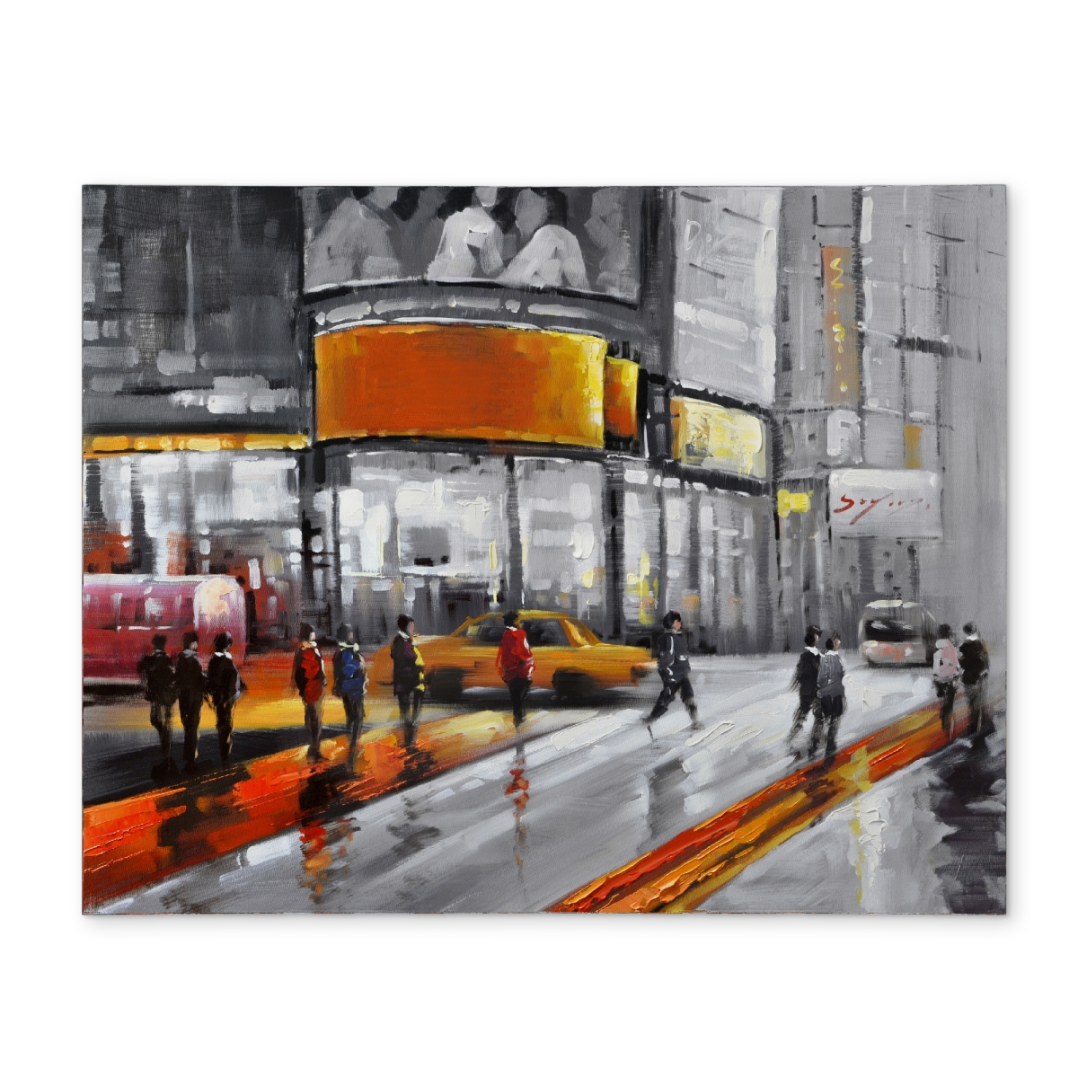 Picture of Begin Home Decor CPPM141881ELDH 14 x 18 in. Contemporary Polyester Placemat - Circulation in Times Square