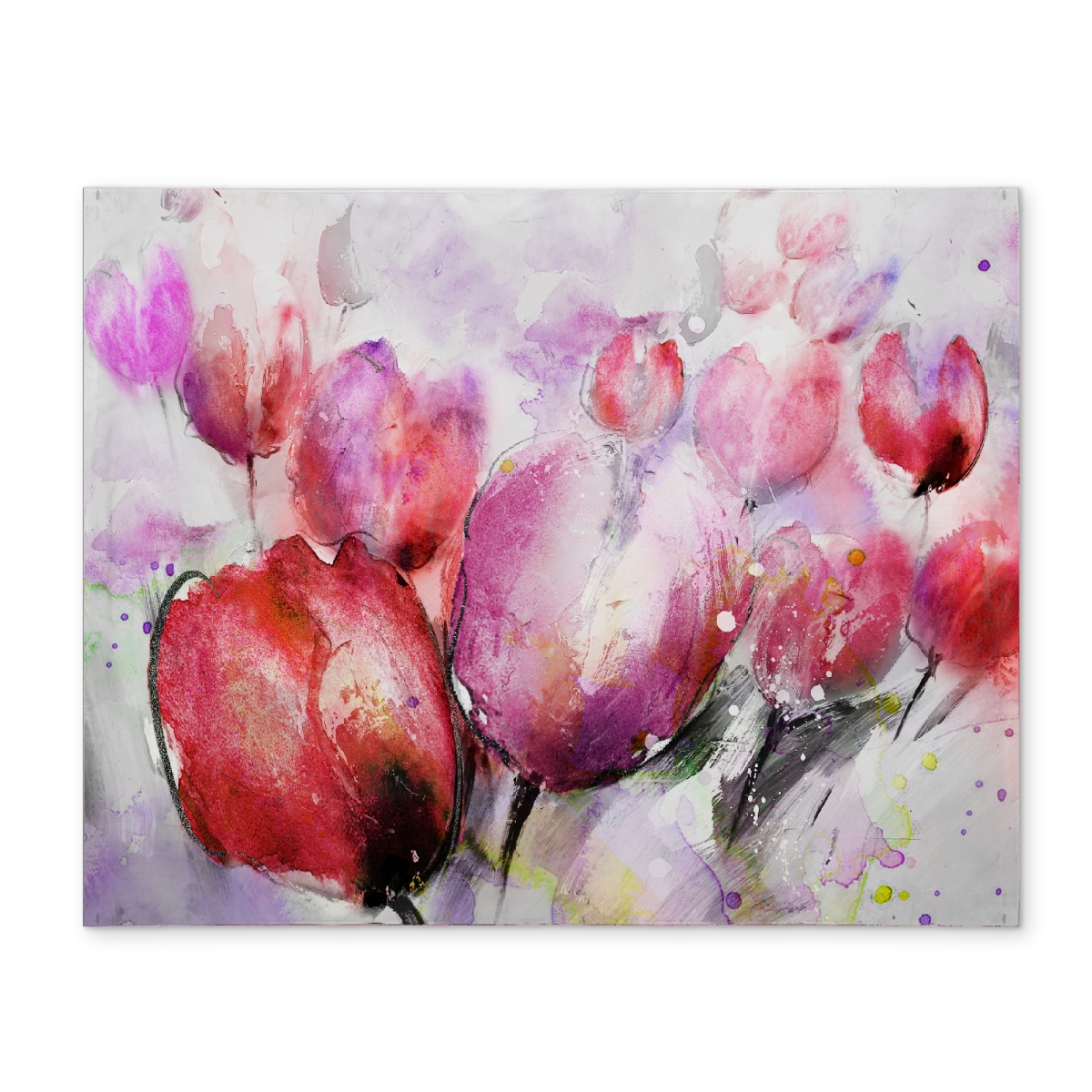 Picture of Begin Home Decor CPPM1418SKAWFU 14 x 18 in. Abstract Blurry Tulips Placemat - Floral Polyester Home Decor