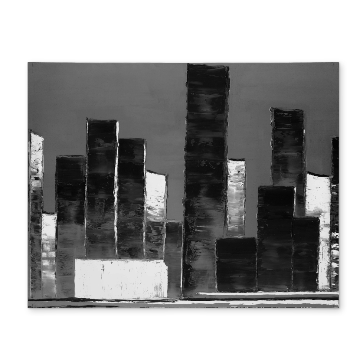 CPPM14184BEFWS 14 x 18 in. Contemporary Cities Shapes Placemat - Black & White Home Decor
