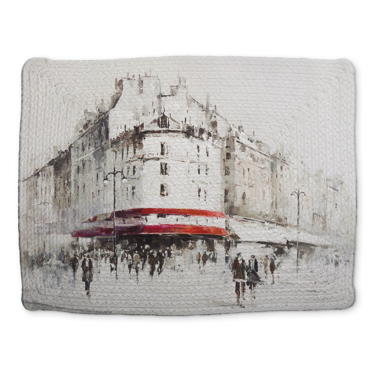 Picture of Begin Home Decor CBPM141827JHU5 14 x 18 in. Modern White Street Scenery Braided Placemat - Home Decor