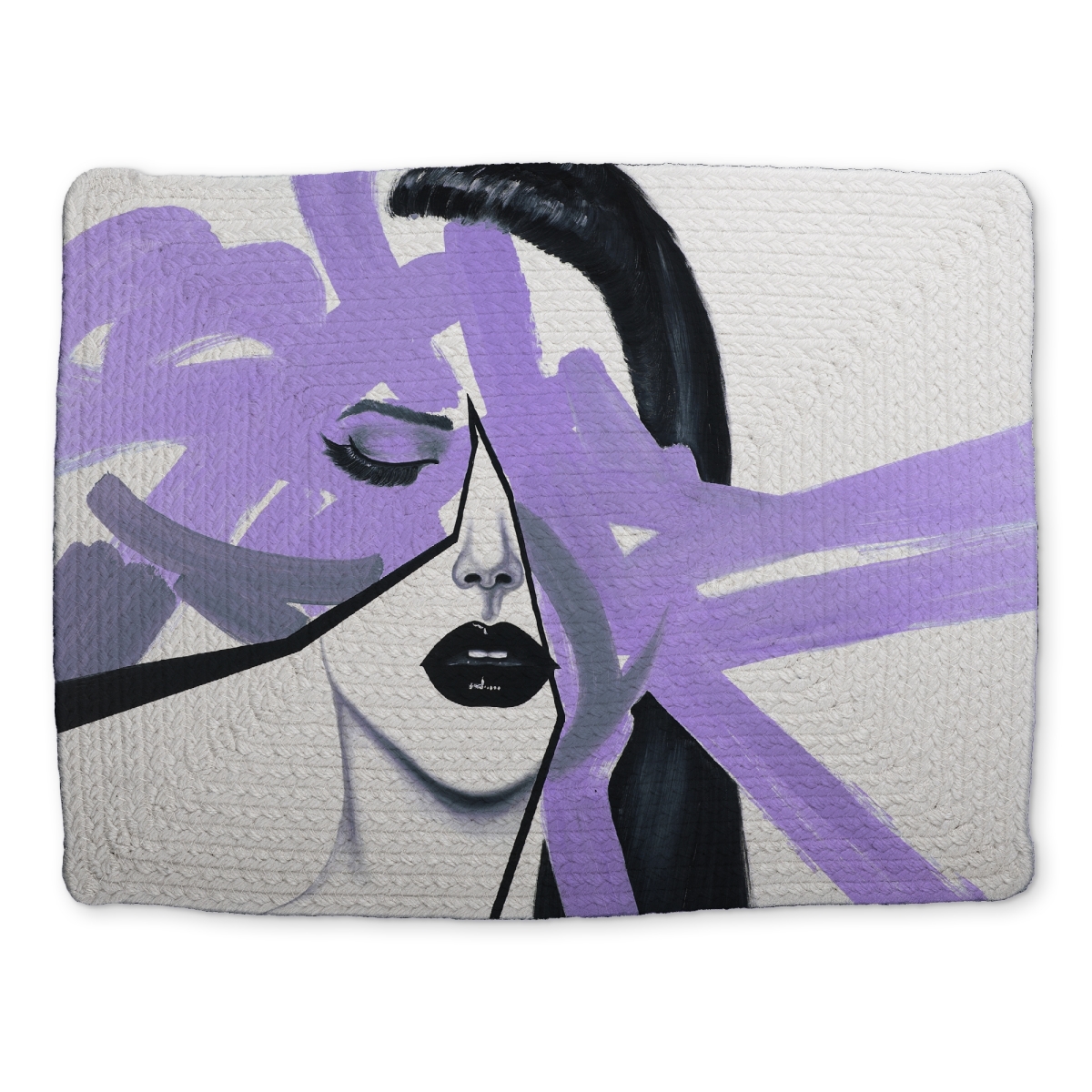 Picture of Begin Home Decor CBPM1418ZVI48L 14 x 18 in. Abstract Purple Woman Placemat - Modern Bedroom Decor