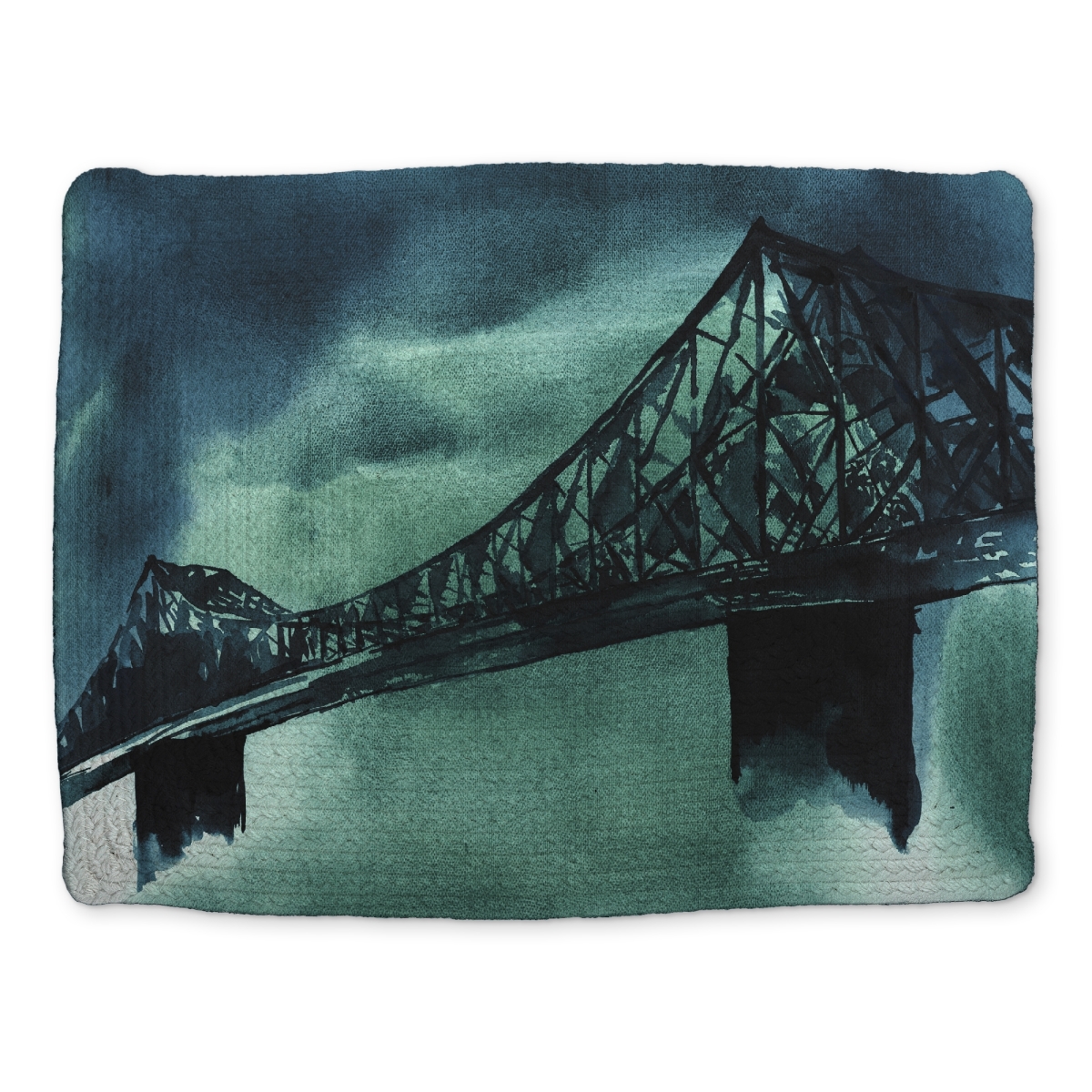 Picture of Begin Home Decor CBPM14189DQZ46 14 x 18 in. Montreal Jacques-Cartier Bridge Braided Placemat - Modern Decor