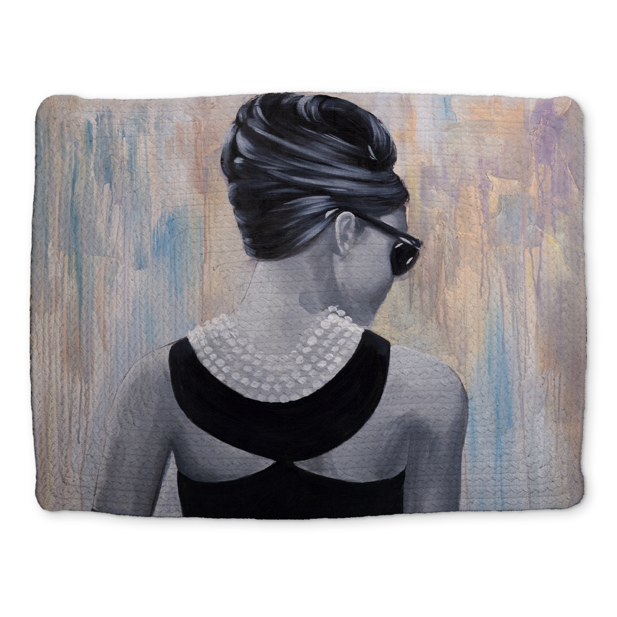 Picture of Begin Home Decor CBPM1418MOO6ZA 14 x 18 in. Audrey Hepburn Bedroom Blue Braided Polyester Placemat Decor