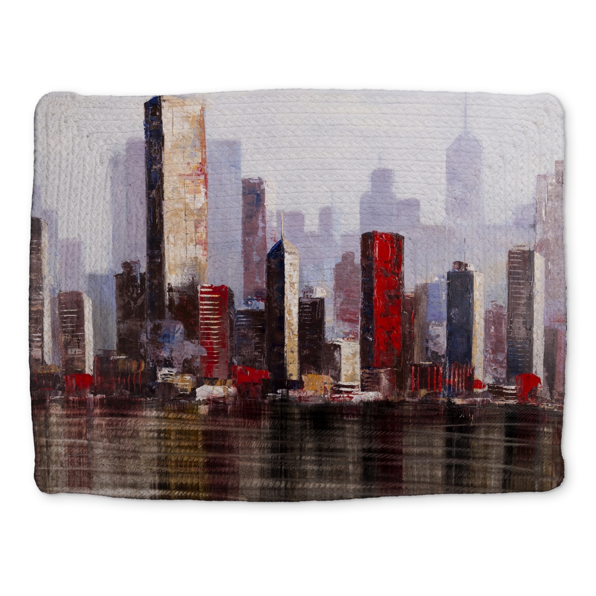 Picture of Begin Home Decor CBPM1418F8XMMC 14 x 18 in. Industrial City Style Blue Braided Placemat - Bedroom Decor