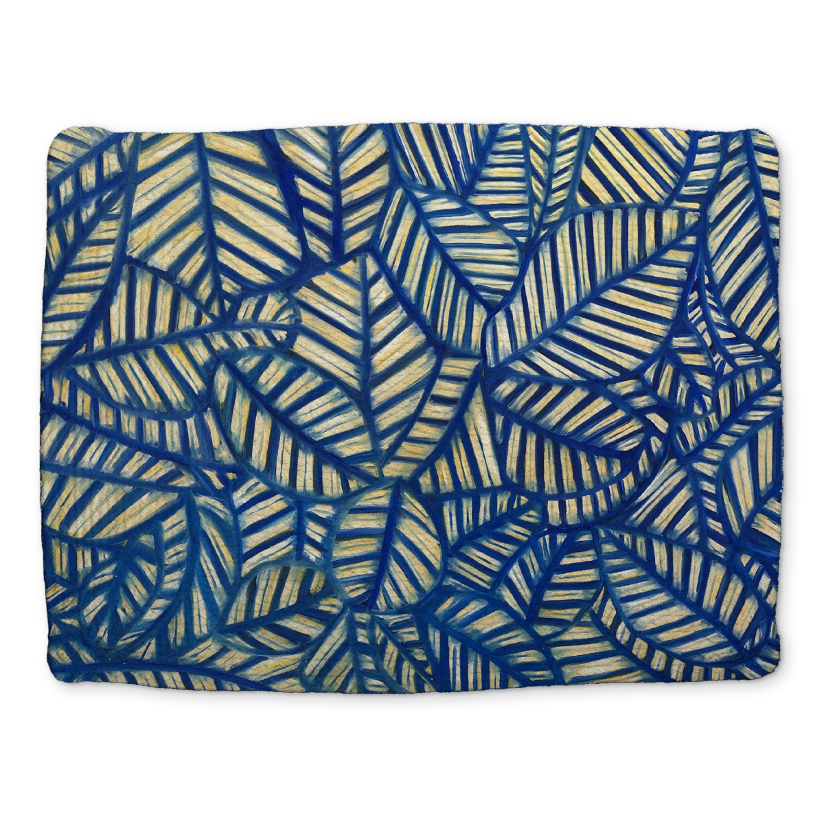 Picture of Begin Home Decor CBPM1418SGUG6Y 14 x 18 in. Floral & Botanical Blue Leaves Placemat - Home Decor Elegance
