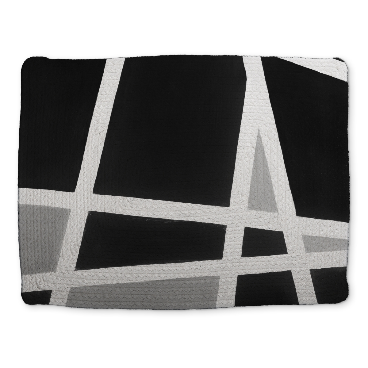 Picture of Begin Home Decor CBPM14185YJEZ1 14 x 18 in. White Livingroom Braided Placemat - Abstract Lines Polyester