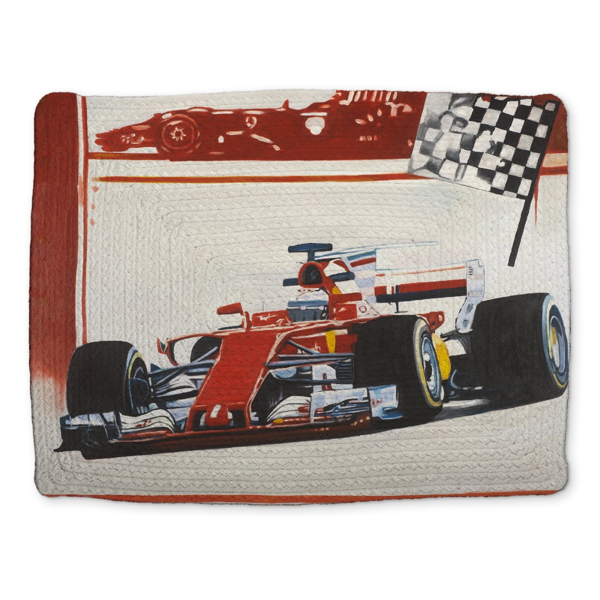 Picture of Begin Home Decor CBPM14189UZAXW 14 x 18 in. Motorsport Red Sports Scenic Braided Polyester Placemat