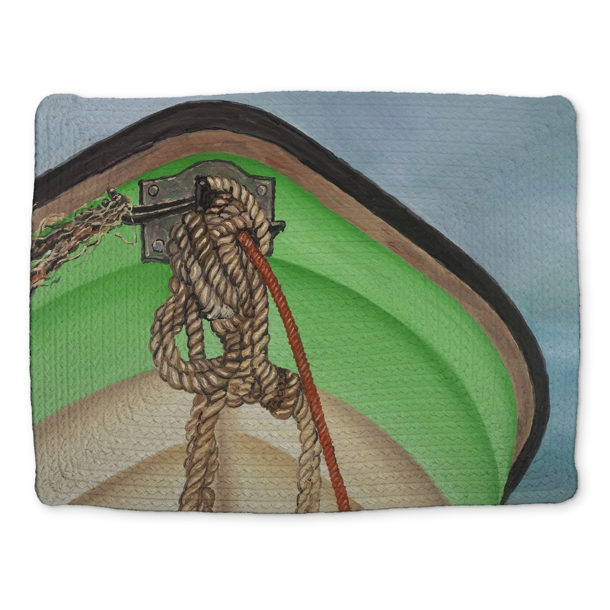 Picture of Begin Home Decor CBPM1418ONG62Q 14 x 18 in. Sailing Rowing Boat Blue Marine Braided Polyester Placemat