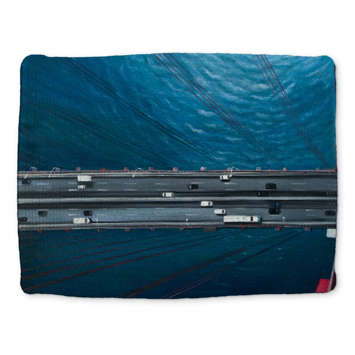 Picture of Begin Home Decor CBPM1418BICWFT 14 x 18 in. Sea Blue Braided Placemat - Golden Gate Traffic Design Decor