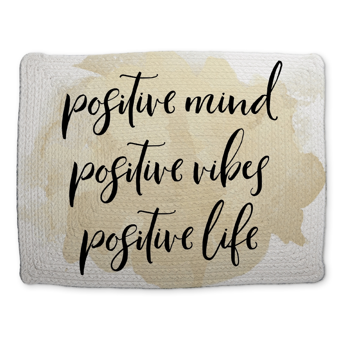 Picture of Begin Home Decor CBPM14184WPYO5 14 x 18 in. Positive Mind Beige Braided Polyester Placemat - Home Decor