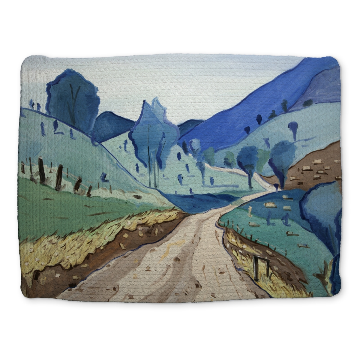 Picture of Begin Home Decor CBPM141886JKJ8 14 x 18 in. Tuscany Trail Mountains Blue Landscapes Braided Placemat