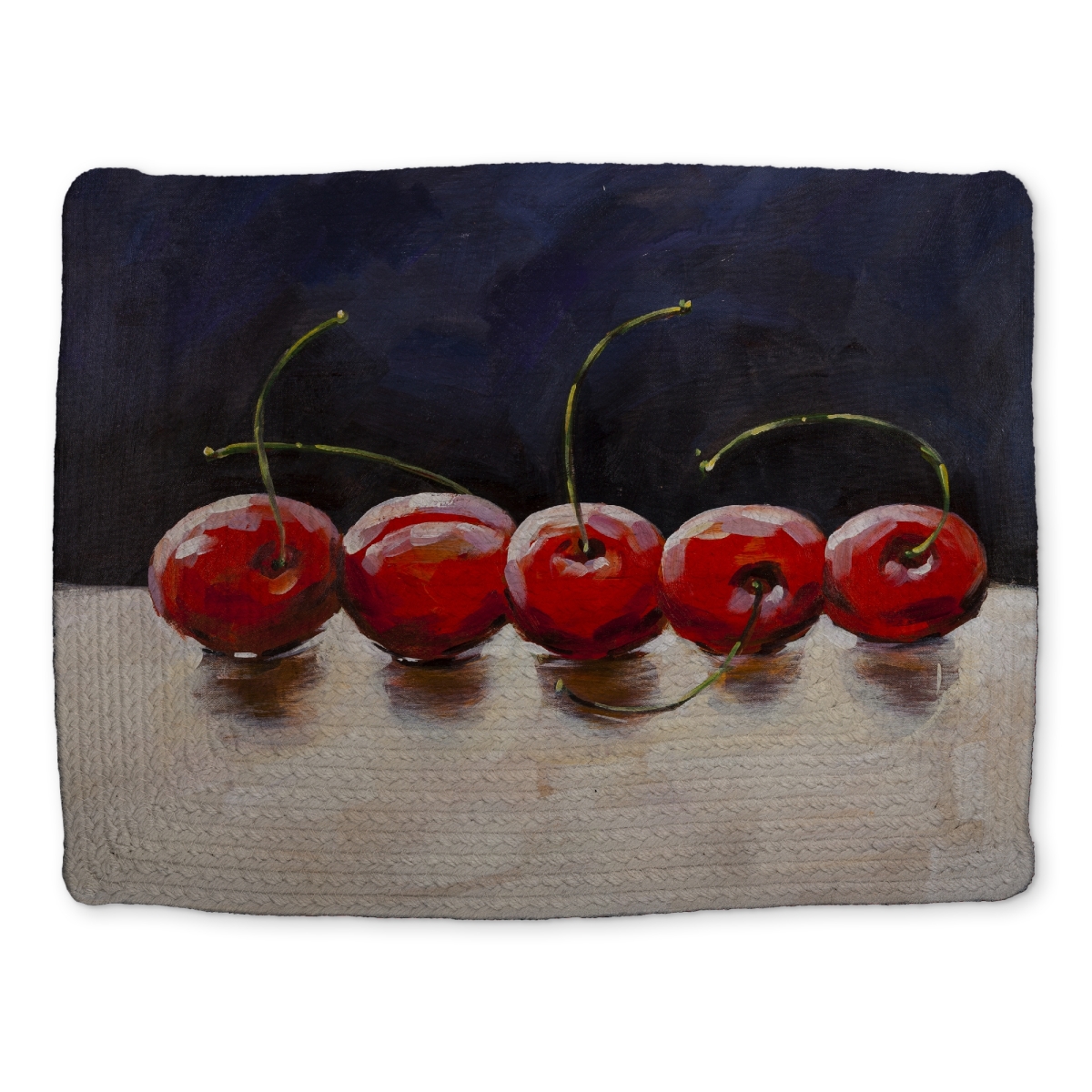 Picture of Begin Home Decor CBPM14185Z5MTW 14 x 18 in. Cherry Blue Gastronomy Braided Polyester Placemat - Home Decor