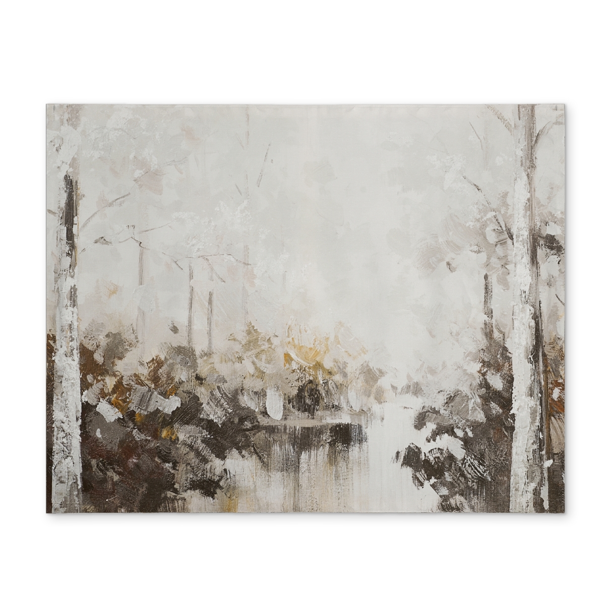 Picture of Begin Home Decor CPPM1418UWI4I5 14 x 18 in. Modern Brown Bedroom Placemat - Abstract White Forest Decor
