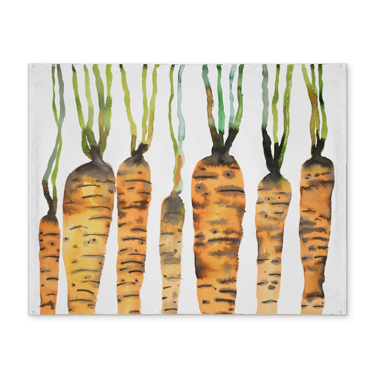 Picture of Begin Home Decor CPPM141862HW4F 14 x 18 in. Watercolor Carrots Green Polyester Placemat - Home Decor