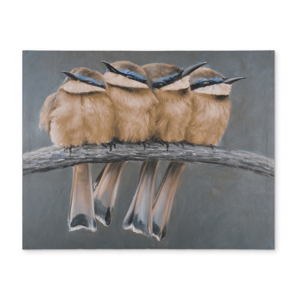 CPPM14184F7IEO 14 x 18 in. Brown Exotic Bird Polyester Placemat - Four Birds on A Branch