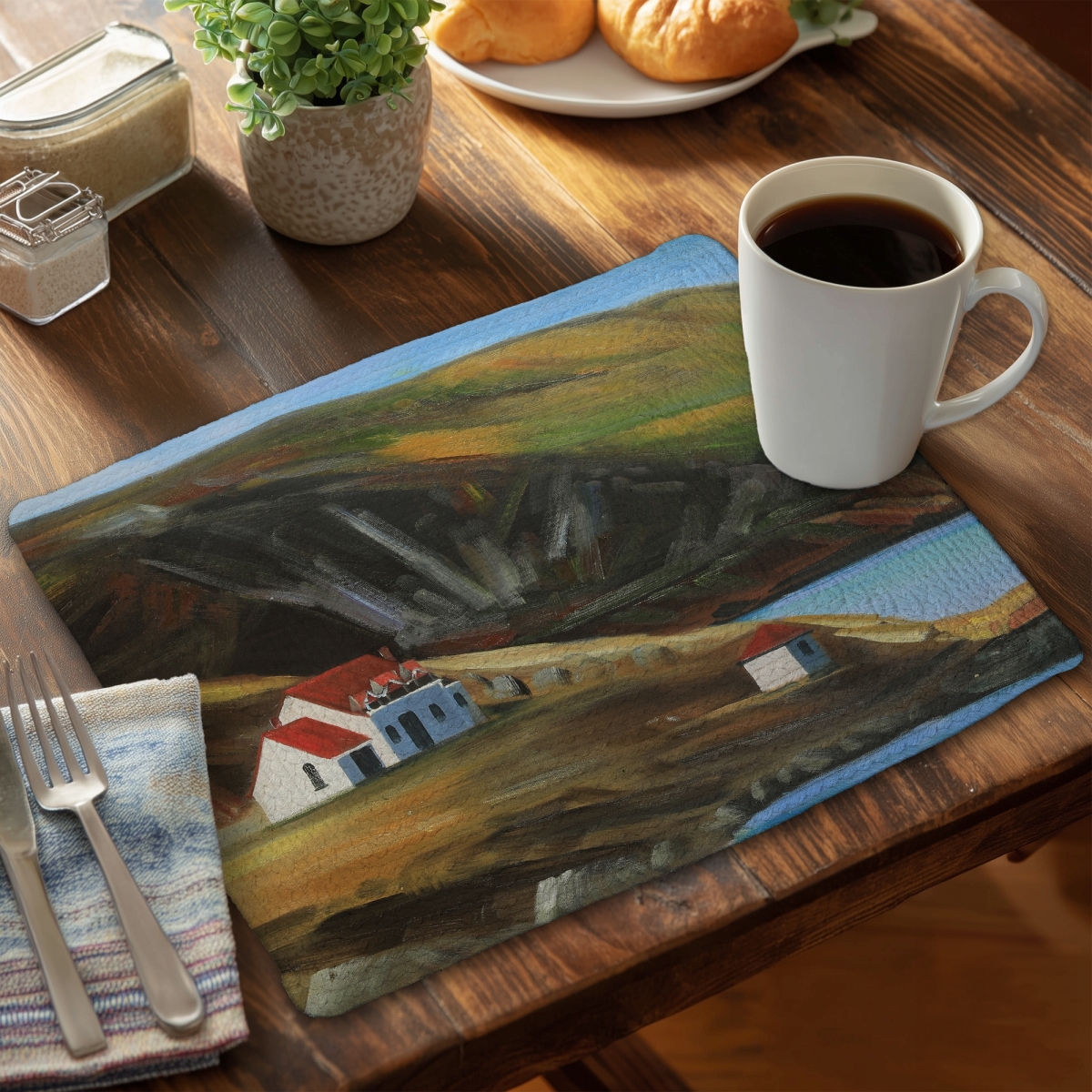 Picture of Begin Home Decor CBPM14188RH9IJ 14 x 18 in. Coastal Trees Romantic Placemat - Scottish Valley Home Decor
