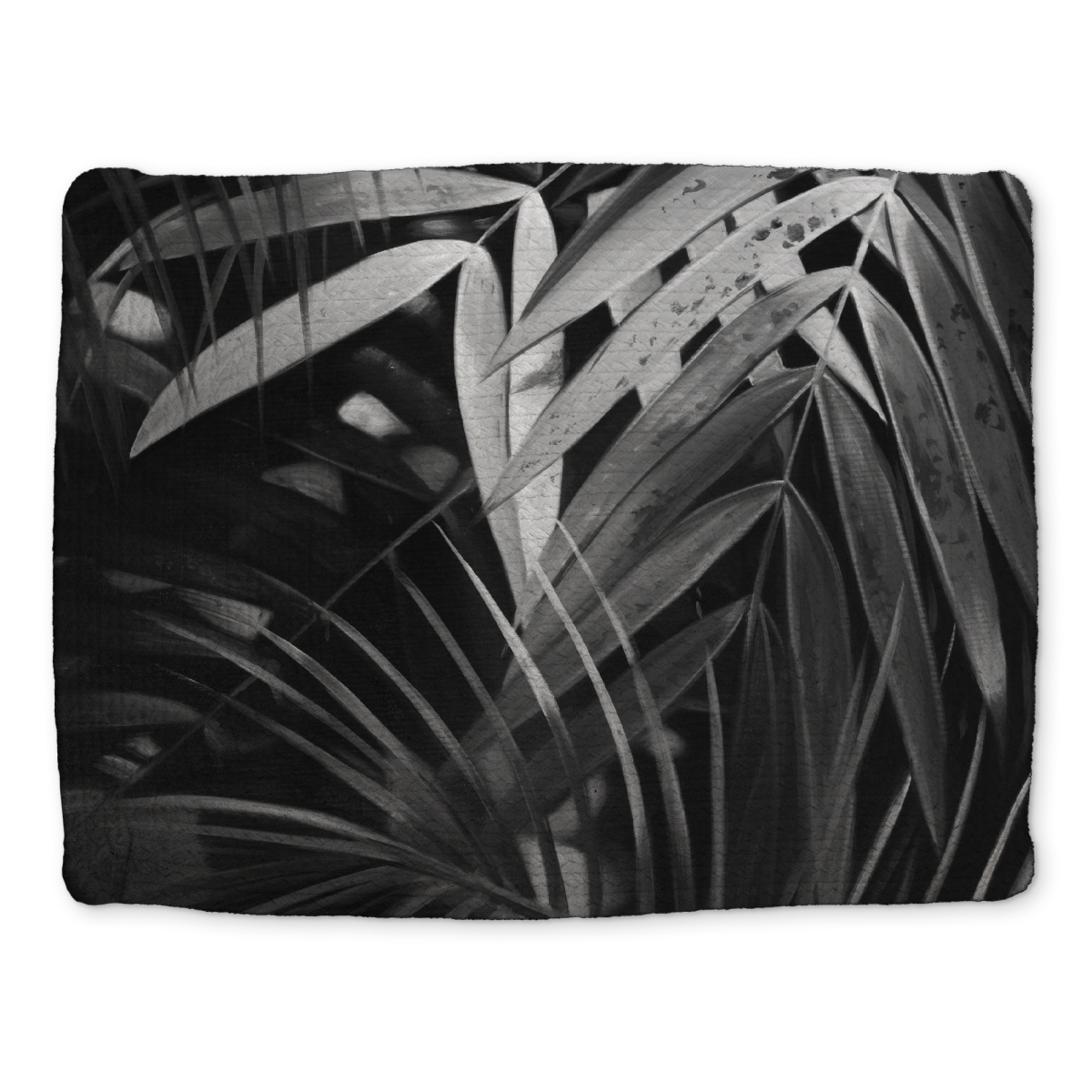 Picture of Begin Home Decor CBPM14182DTY9M 14 x 18 in. White Exotic Botanical Braided Placemat - Monochrome Leaves Decor
