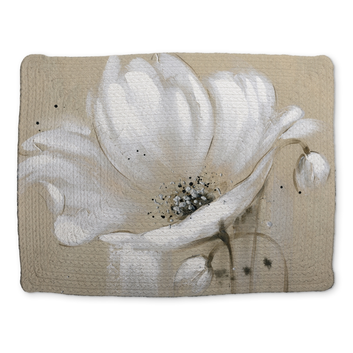 Picture of Begin Home Decor CBPM1418QG45GI 14 x 18 in. Botanical Bedroom White Floral Polyester Placemat - Home Decor