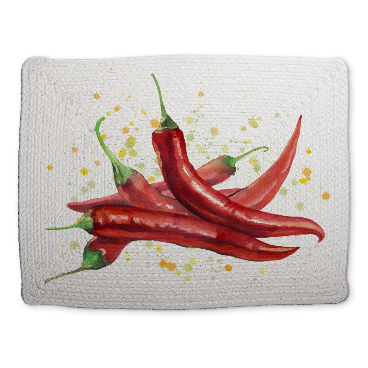 Picture of Begin Home Decor CBPM14187E35SH 14 x 18 in. Red Hot Peppers Braided Polyester Placemat - Home Decor
