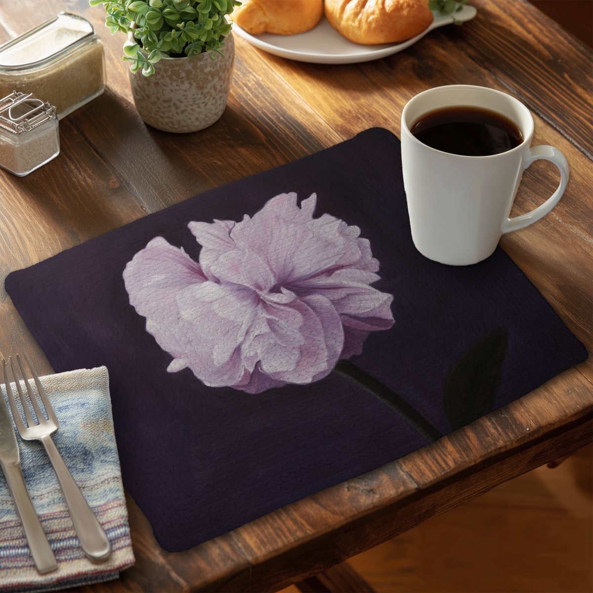 Picture of Begin Home Decor CBPM1418K5HABR 14 x 18 in. Beautiful Purple Flower Botanical Placemats - Romantic Decor