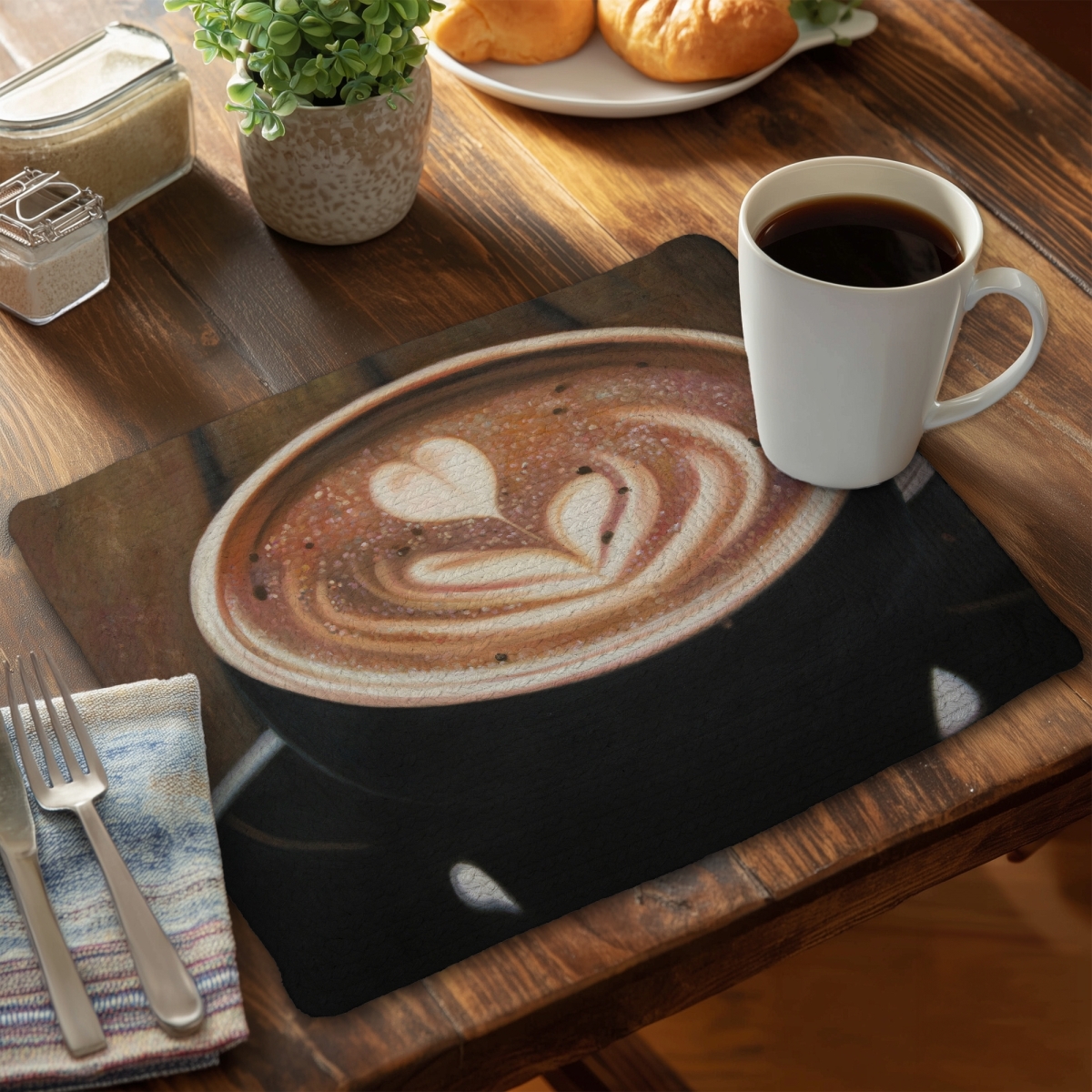Picture of Begin Home Decor CBPM14186HZNZ2 14 x 18 in. Artistic Cappuccino Brown Kitchen Placemat - Braided Polyester