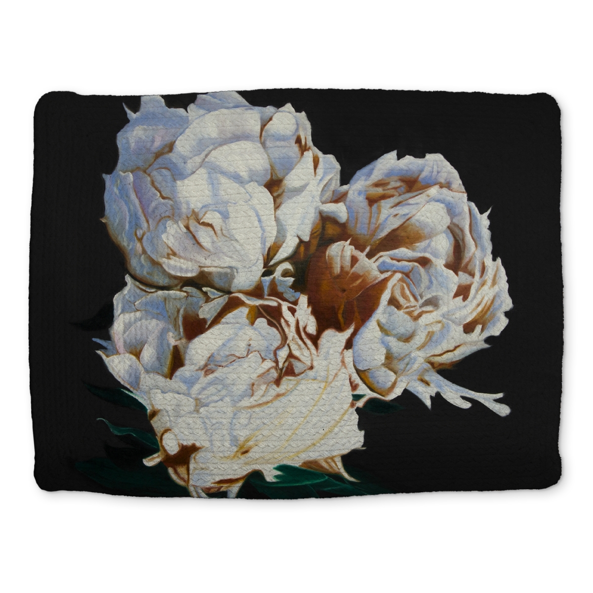 Picture of Begin Home Decor CBPM1418K6YWVQ 14 x 18 in. Blooming Peonies White Floral Polyester Placemat - Home Decor