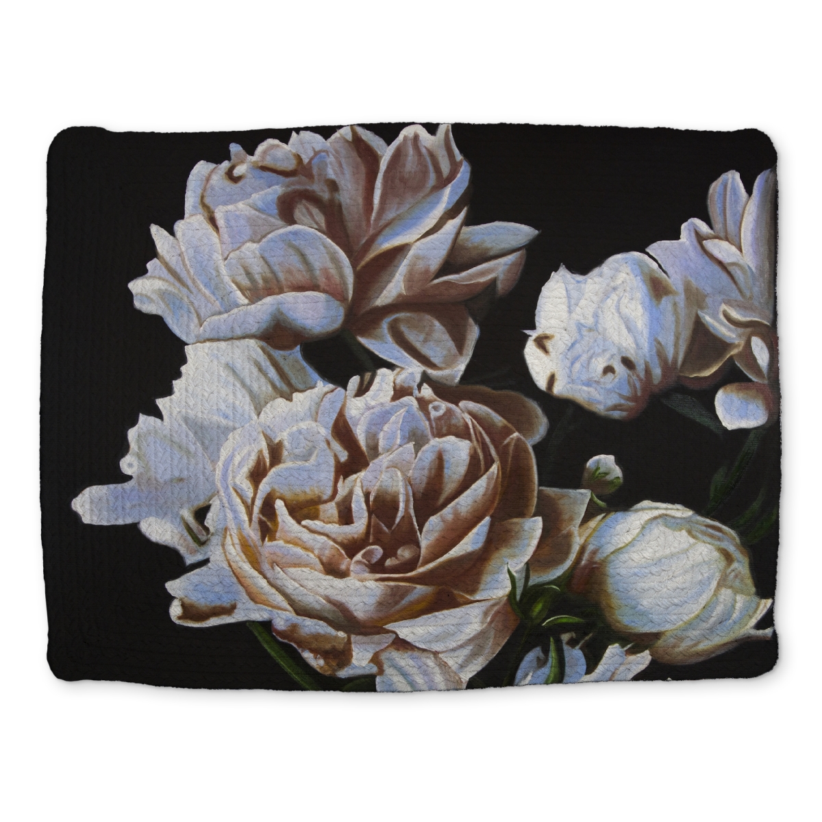 Picture of Begin Home Decor CBPM1418RGC2OH 14 x 18 in. Romantic Peonies Floral Braided Placemat - Home Decor