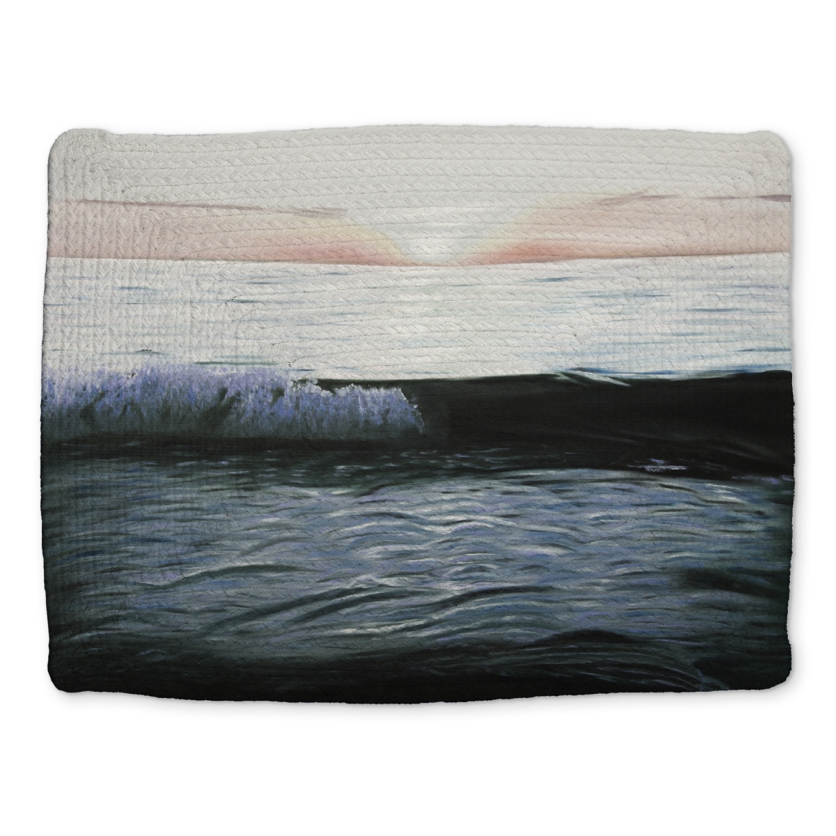 Picture of Begin Home Decor CBPM1418QOT2O1 14 x 18 in. Coastal Turquoise Braided Placemat - Desaturated Sunset Decor