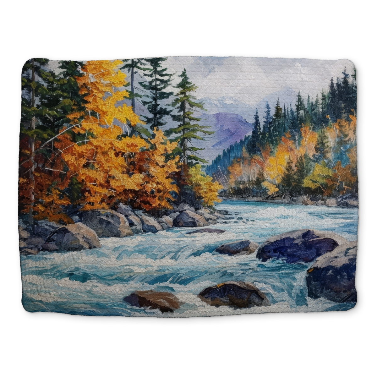 Picture of Begin Home Decor CBPM1418A426N4 14 x 18 in. Blue Braided Polyester Placemat - Rapids - Home Decor Essential
