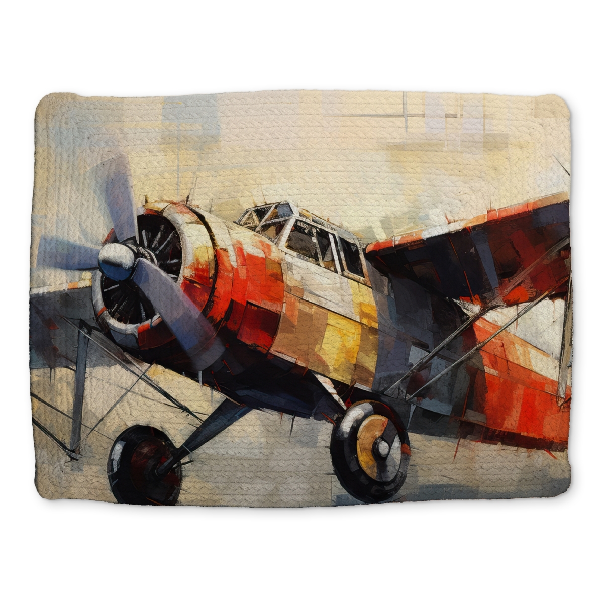 Picture of Begin Home Decor CBPM1418BKN3W5 14 x 18 in. Take Off Bedroom Blue Transportation Braided Polyester Placemat