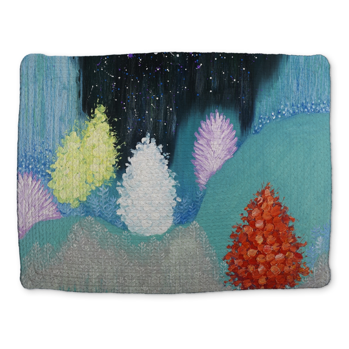 Picture of Begin Home Decor CBPM1418WO9DTK 14 x 18 in. Mysterious Colorful Forest Blue Polyester Placemat - Home Decor