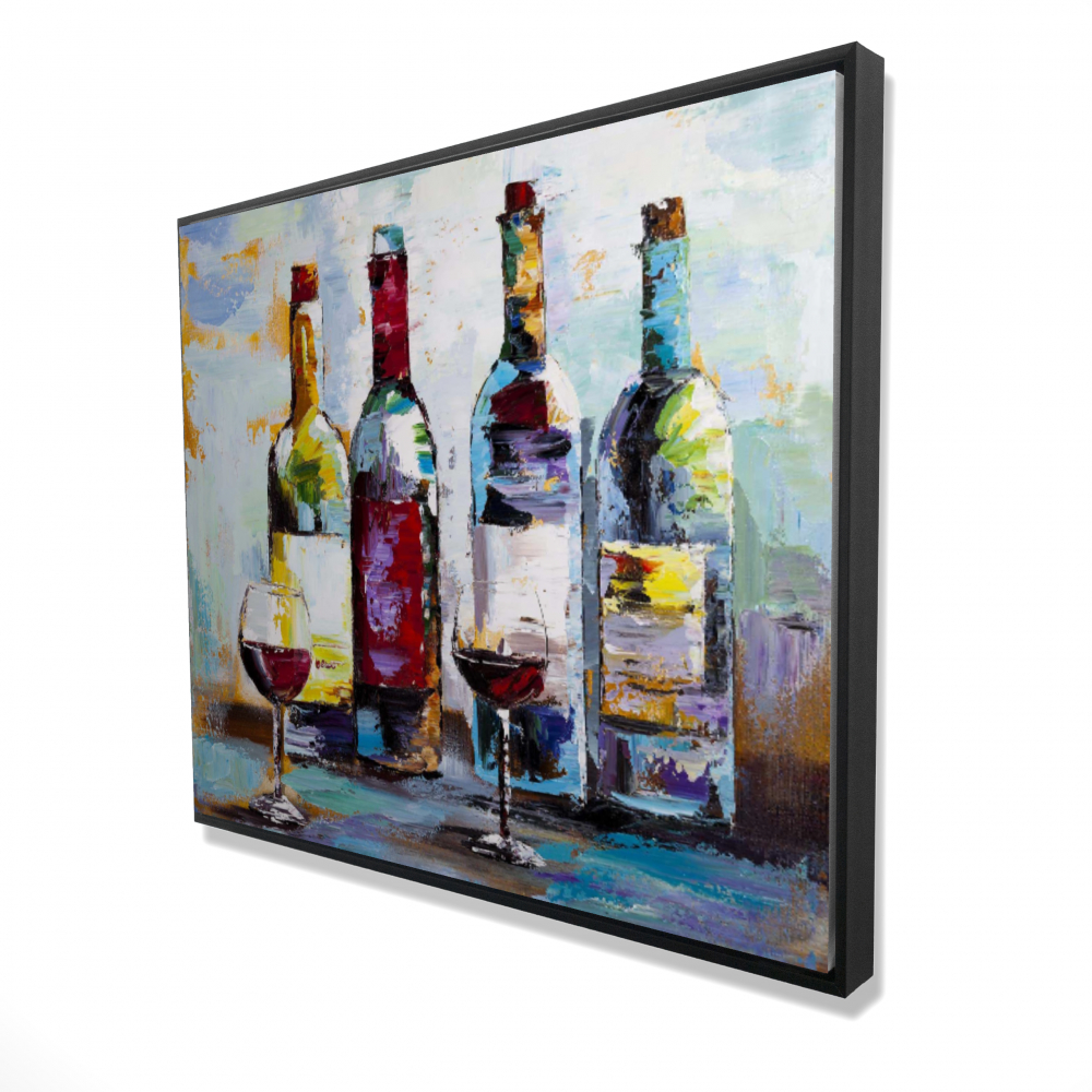 2081-4860-GA25 48 x 60 in. Wine Tasting - Contemporary Kitchen Framed Canvas Decor