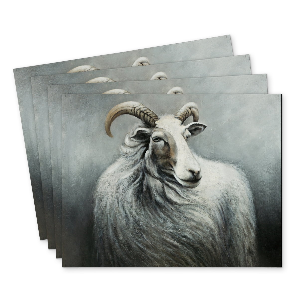 Picture of Begin Home Decor C4PP1418BUGM9H 14 x 18 in. Cashmere Goat - Polyester Placemat for Elegant Home Decor - Set of 4