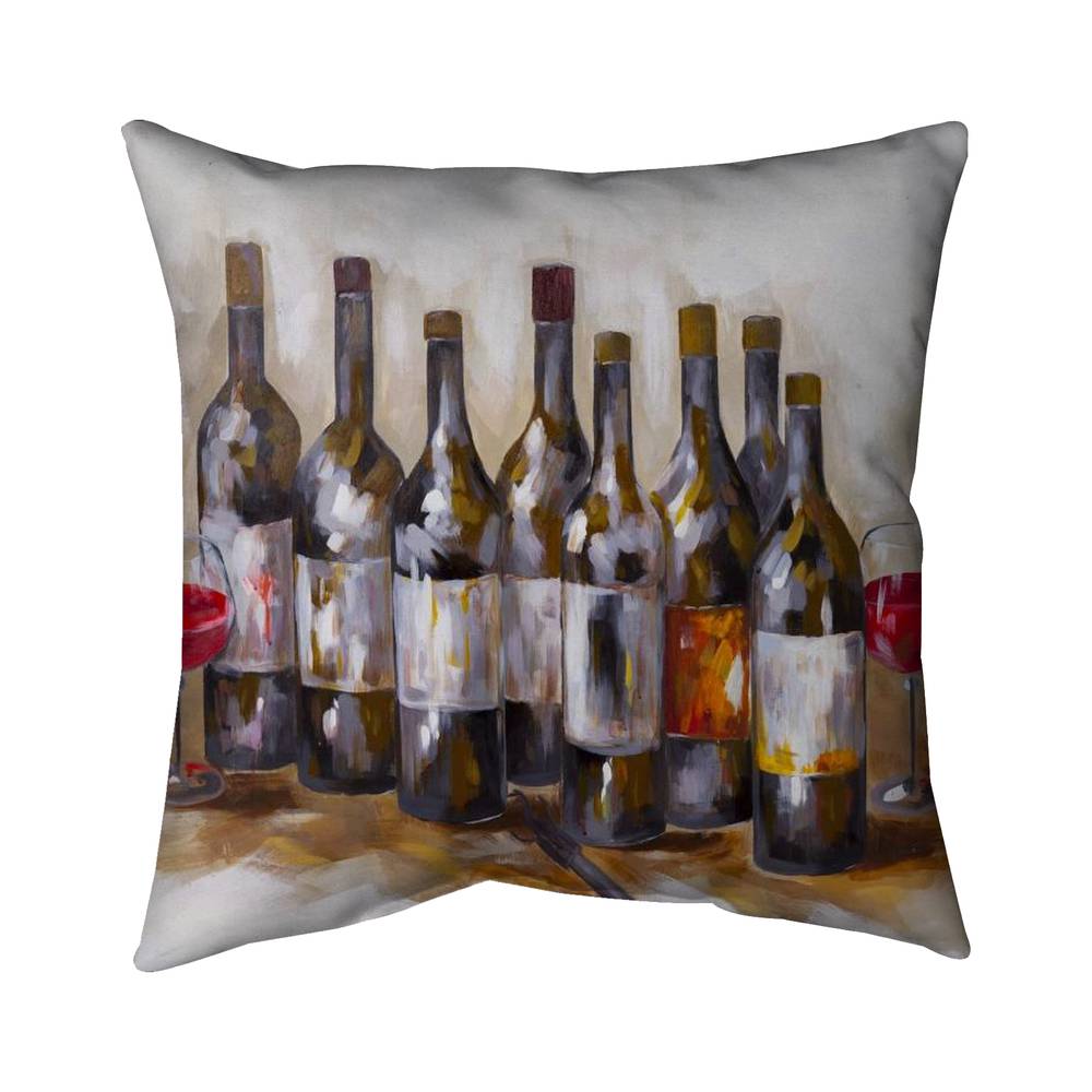 5543-2626-GA35 26 x 26 in. Red Wine Green Still Life Poly Twill Throw for Home Decor