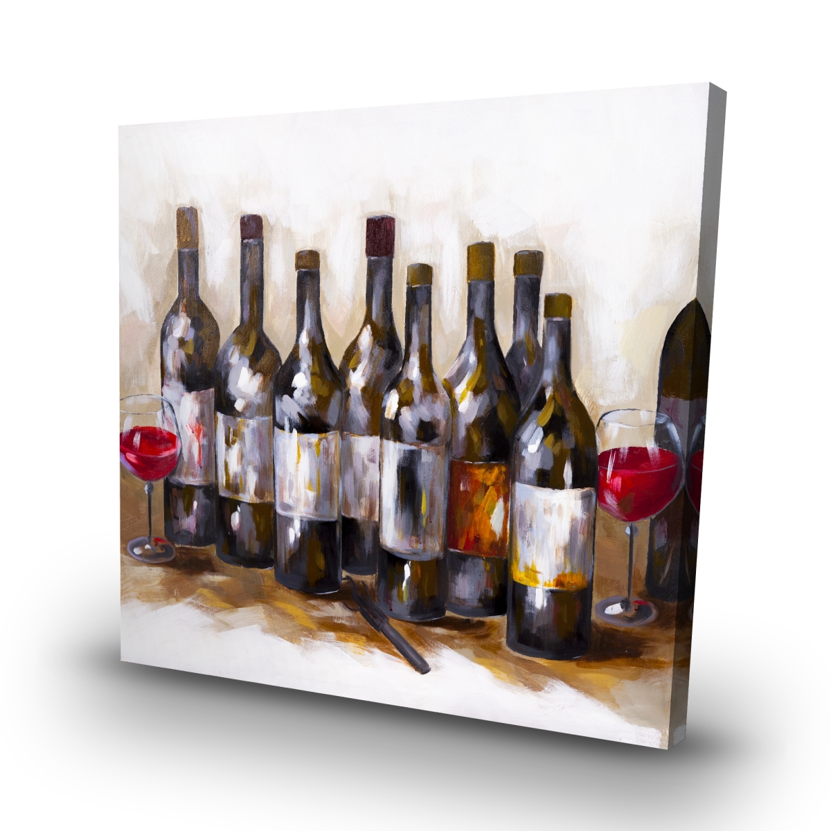C1RC32329YU9LD 32 x 32 in. Red Wine Kitchen Brown Canvas - Home Decor Art Piece