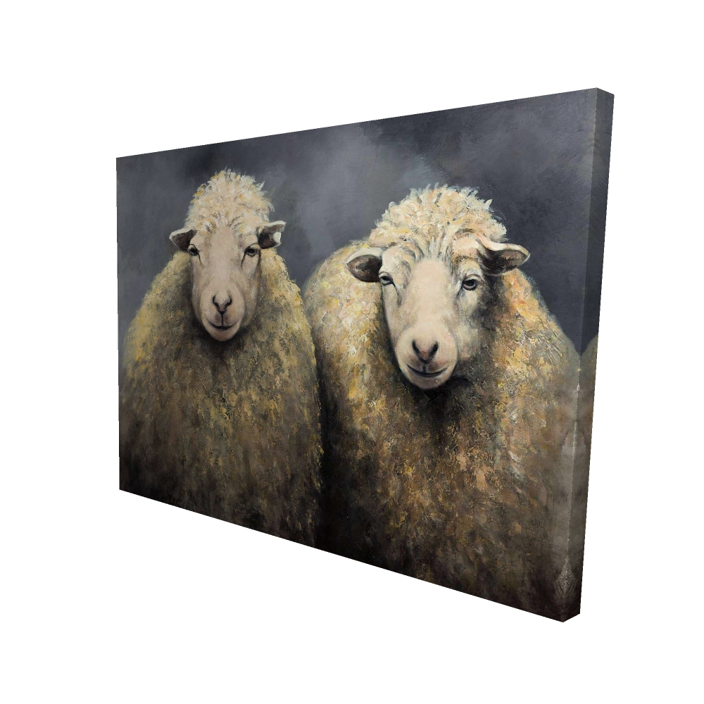 2080-3648-AN212 36 x 48 in. Wool Sheeps - Rustic Farm Animals Canvas for Home Decor