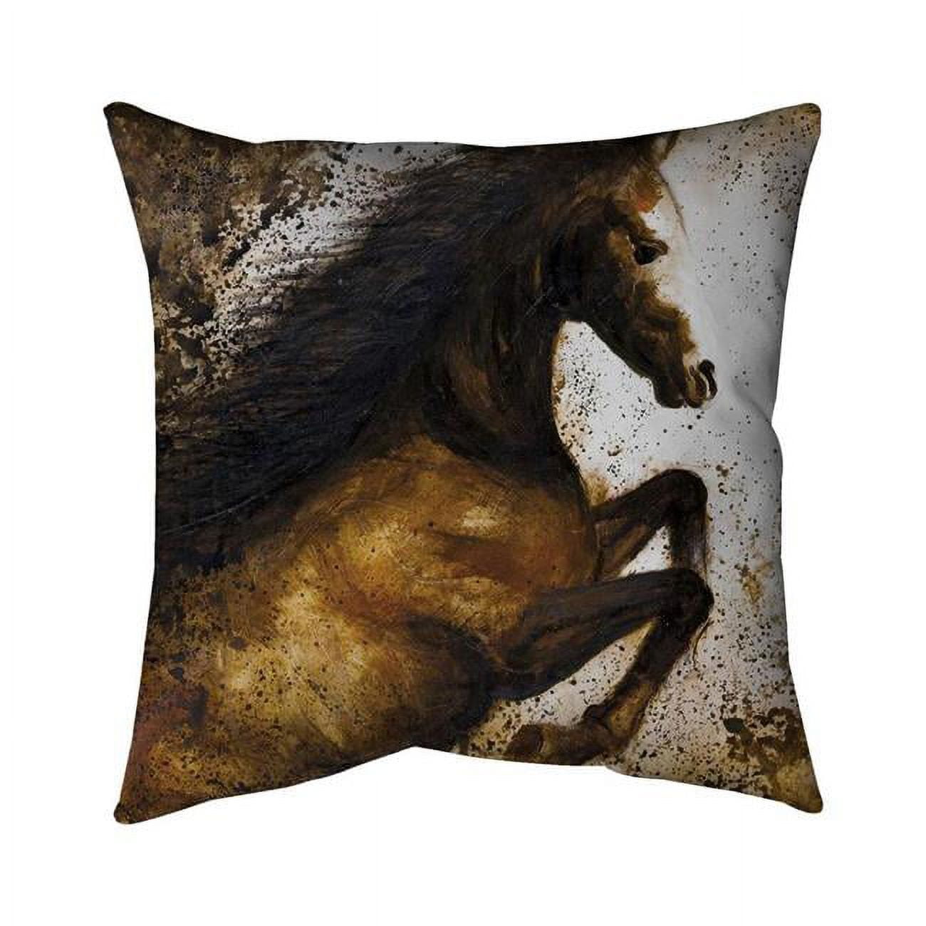 18 x 18 in. Horse Rushing Into The Dust-Double Sided Print Indoor Pillow