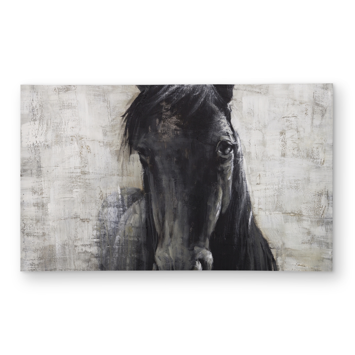 C1ROAR35MLLOHZ 3 x 5 ft. Black Horse Office Western Outdoor Area Rug for Home Decor - Rectangle