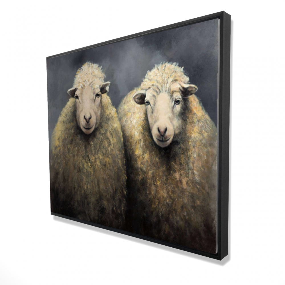 2081-4860-AN212 48 x 60 in. Wool Sheeps - Bedroom Framed Canvas Home Decor