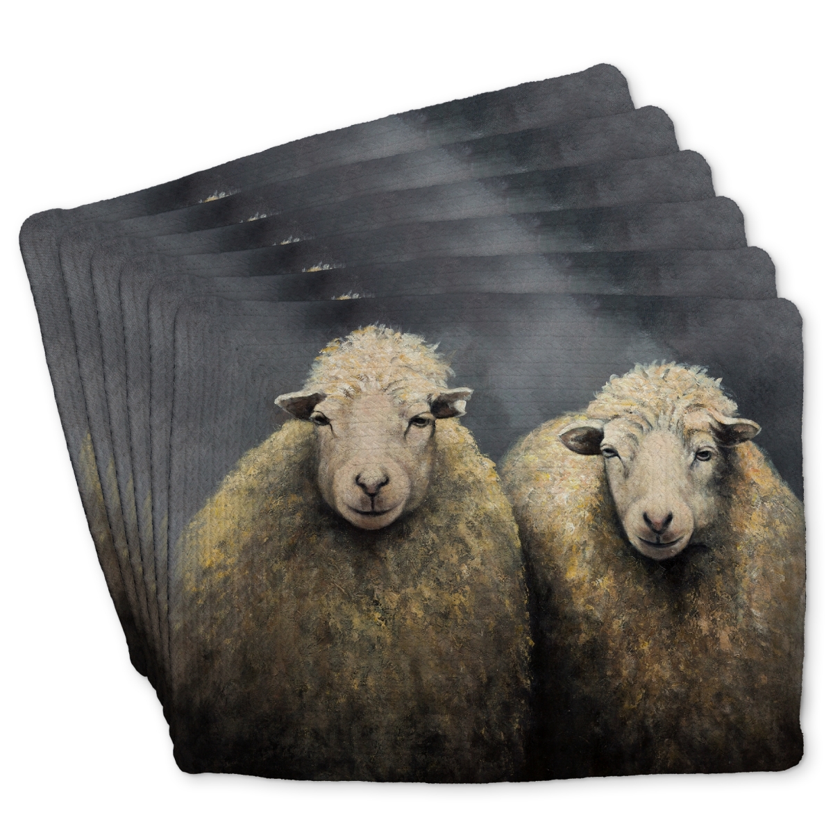 Picture of Begin Home Decor C6BP1418NMLZMA 14 x 18 in. Wool Sheeps Braided Polyester Placemat - Stylish Home Decor - Set of 6