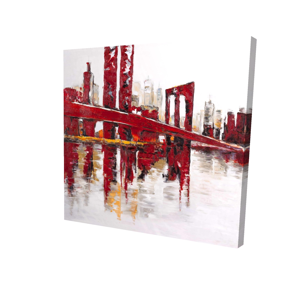 2080-3636-CI194 36 x 36 in. Abstract & Industrial Red Bridge - Canvas Home Decor