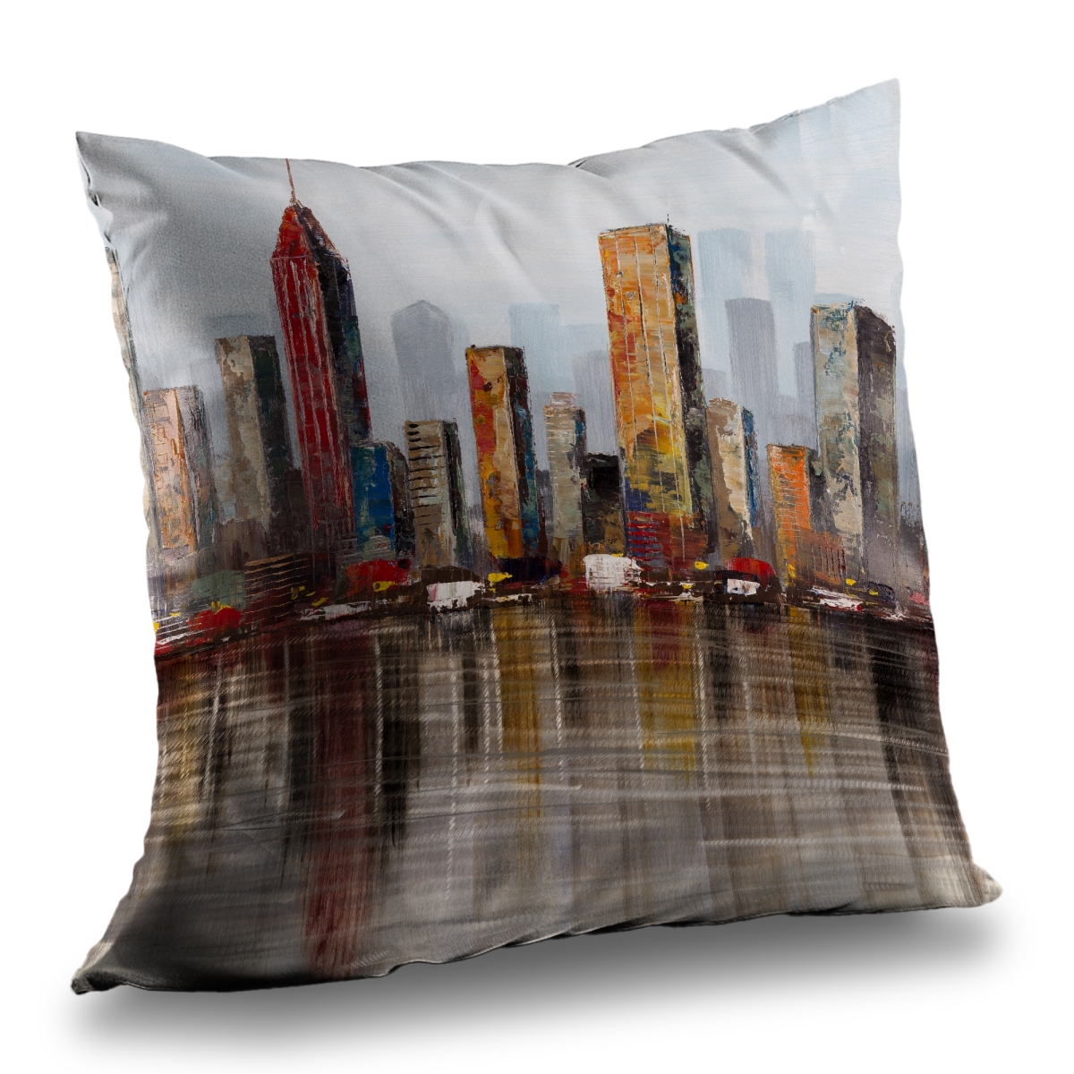 C1PC14148VQJPZ 14 x 14 in. Rust Looking City - Building Red Poly Twill Throw for Decor