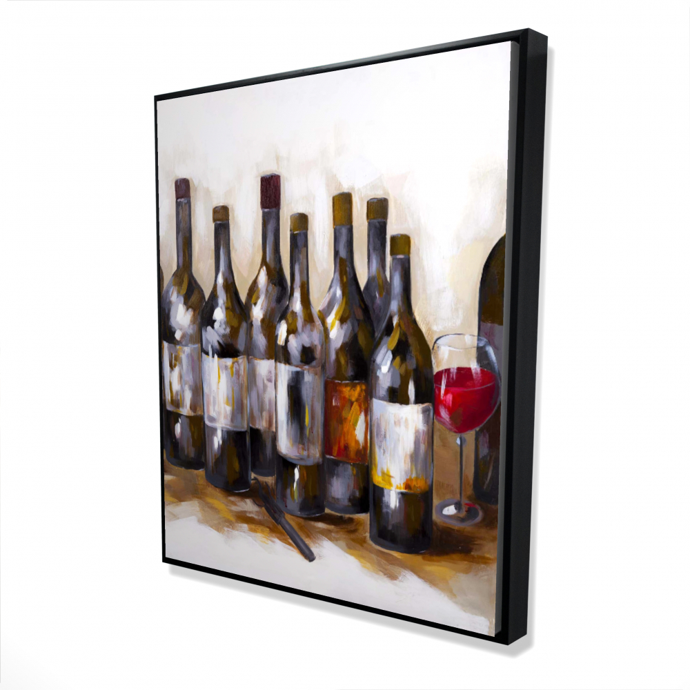 2081-6048-GA35 48 x 60 in. Red Wine Contemporary Kitchen Framed Canvas Home Decor
