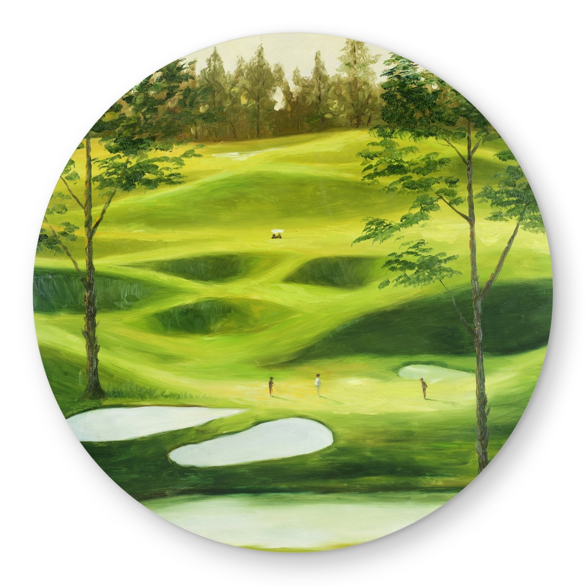 C1COAR55N98YCY 5 x 5 ft. Big Golf Course Rug - Man Cave Sports & Games Outdoor Decor - Round